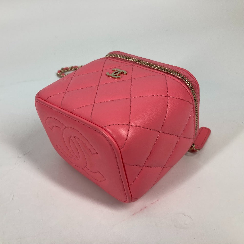 Chanel Shoulder Bag Ap1340 Lambskin Pink Timeless Classic Line Small Vanity Bag Women Used Authentic