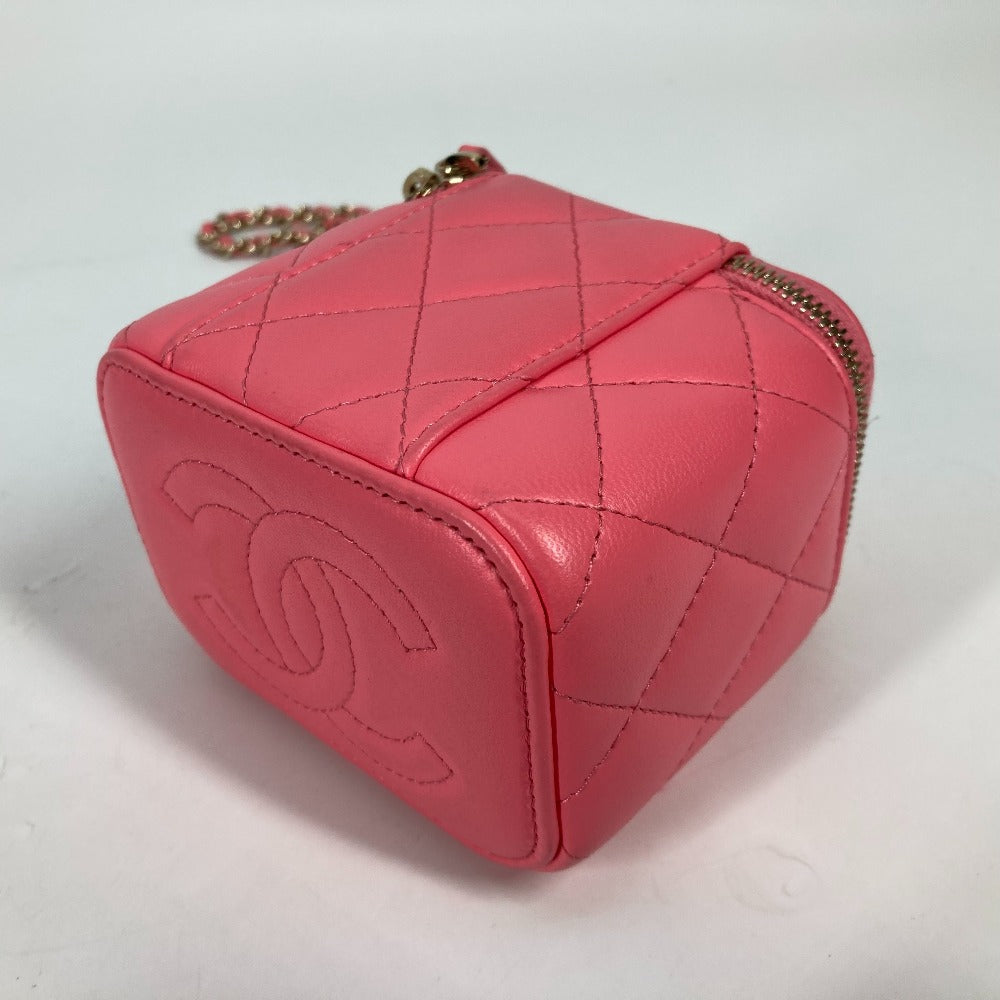 Chanel Shoulder Bag Ap1340 Lambskin Pink Timeless Classic Line Small Vanity Bag Women Used Authentic