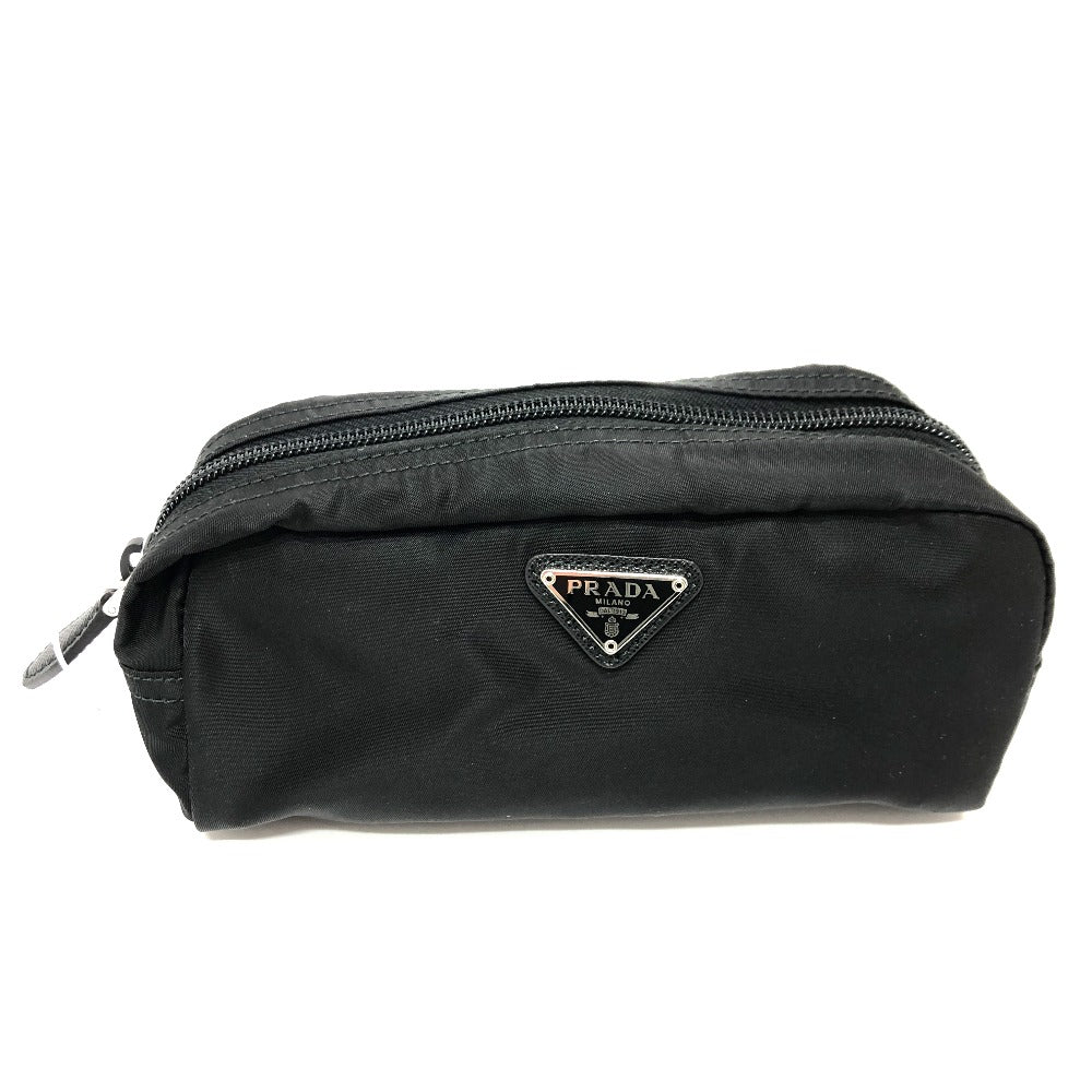 Prada Pouch 1 Na350 Nylon Black Triangle Logo Women Secondhand Authentic