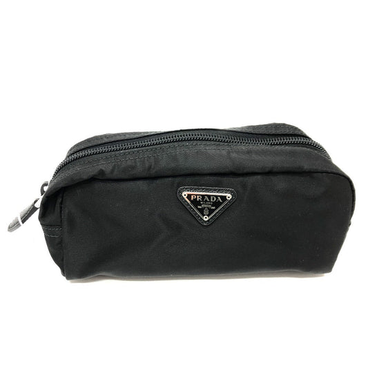 Prada Pouch 1 Na350 Nylon Black Triangle Logo Women Secondhand Authentic