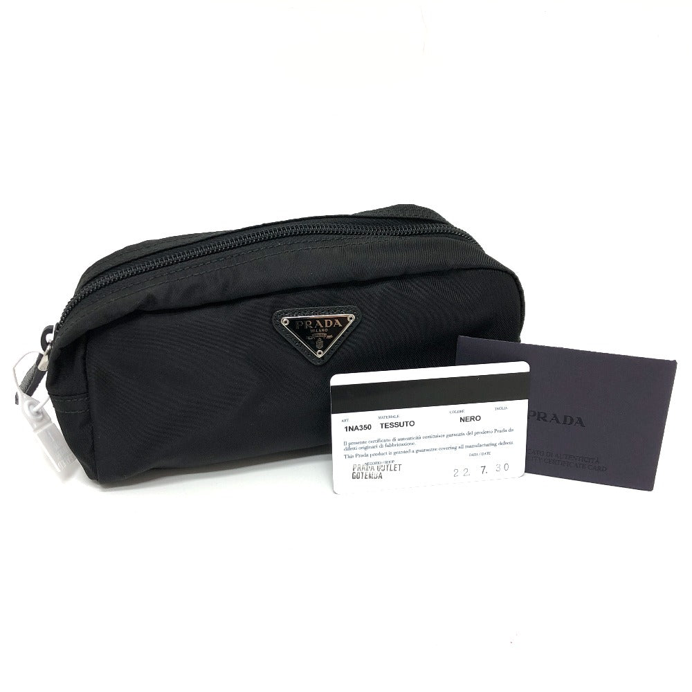 Prada Pouch 1 Na350 Nylon Black Triangle Logo Women Secondhand Authentic