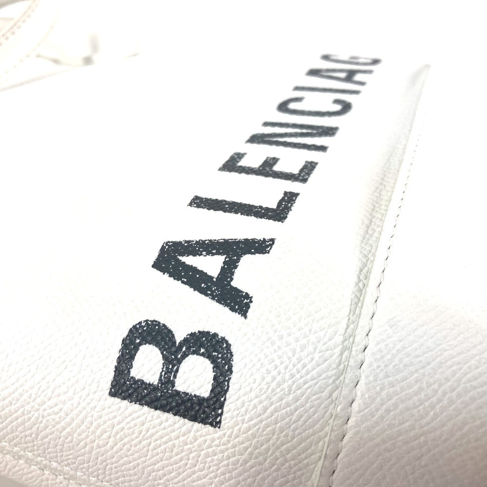 Balenciaga Shoulder Bag 596159 Leather White Logo Ville Xxs Women Used Authentic