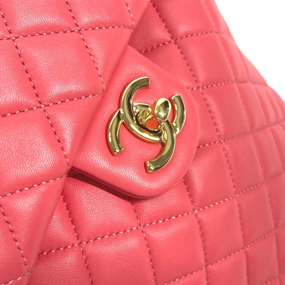 Chanel Backpack Lambskin Pink Bag Cc Coco Mark Matelasse Quilting Women Used Authentic