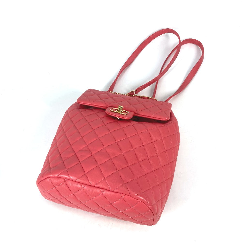 Chanel Backpack Lambskin Pink Bag Cc Coco Mark Matelasse Quilting Women Used Authentic