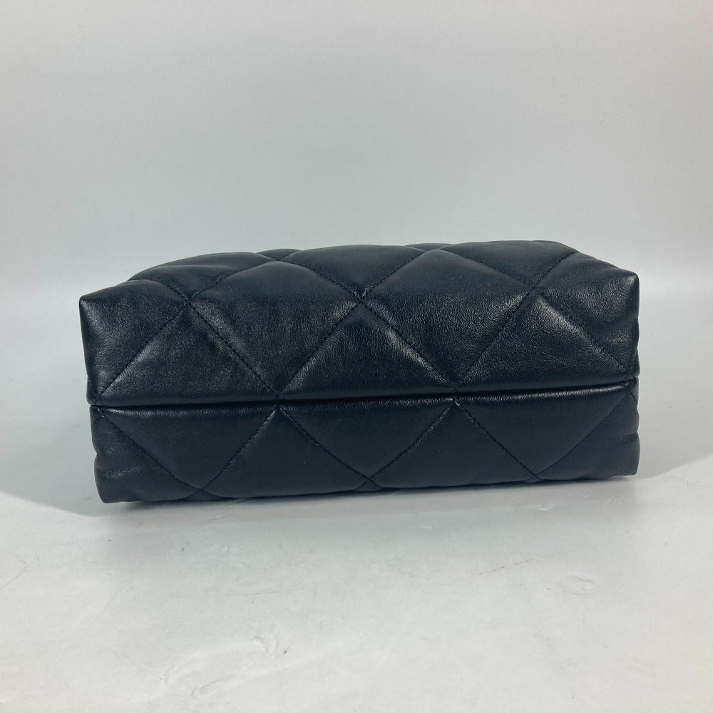 Chanel Shoulder Bag As3502 Lambskin Black Chain Bag Quilted Matelasse Small Shopping Bag Women Used Authentic