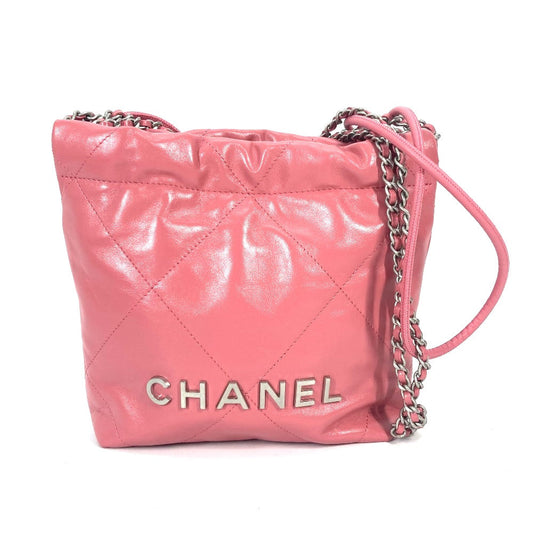 Chanel Shoulder Bag As3980 Calfskin Pink Chain Chanel 22 Women Used Authentic