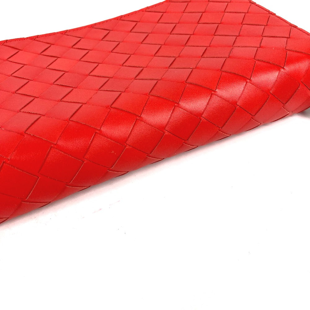 Bottegaveneta Clutch Bag 650524 Leather Red Bag Intrecciato Mens Used Authentic