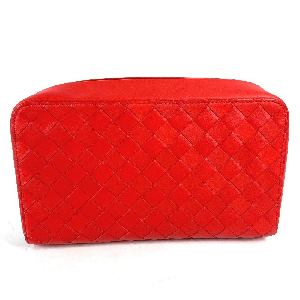 Bottegaveneta Clutch Bag 650524 Leather Red Bag Intrecciato Mens Used Authentic