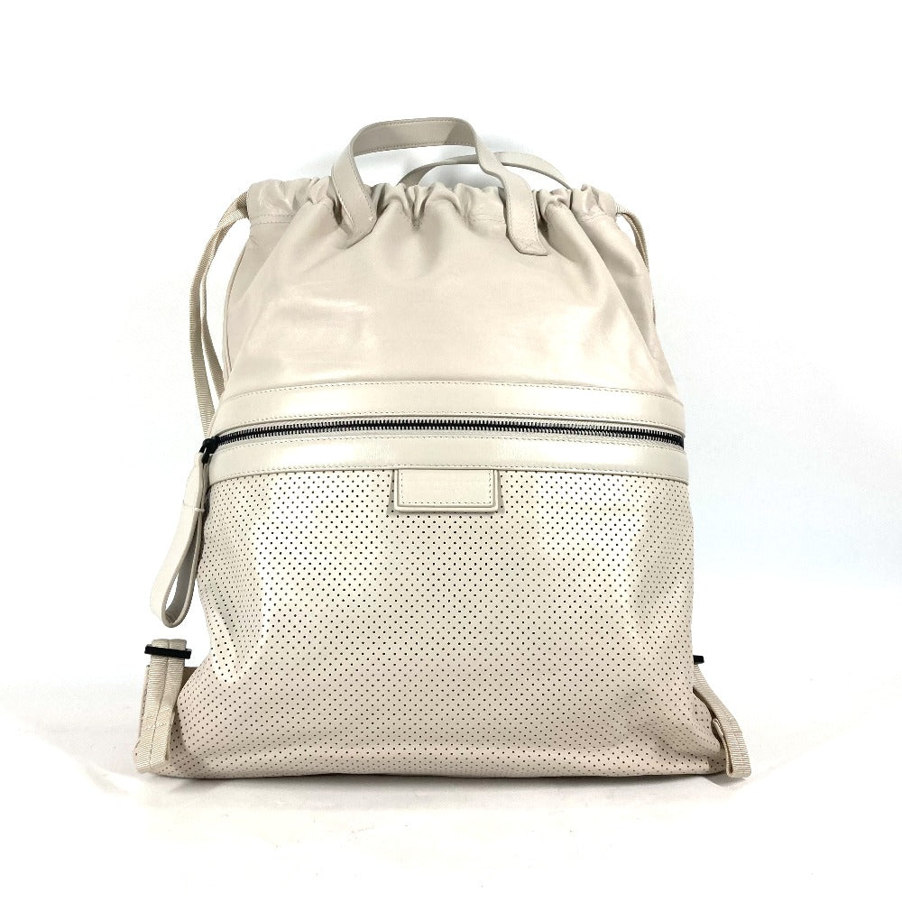 Bottegaveneta Backpack Leather Ivorytype Bag Logo Women Used Authentic