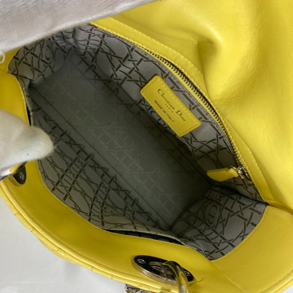 Dior Handbag M0532 Pcal Lambskin Yellow Lady Dior Ladydior My Abc Dior Women Used Authentic