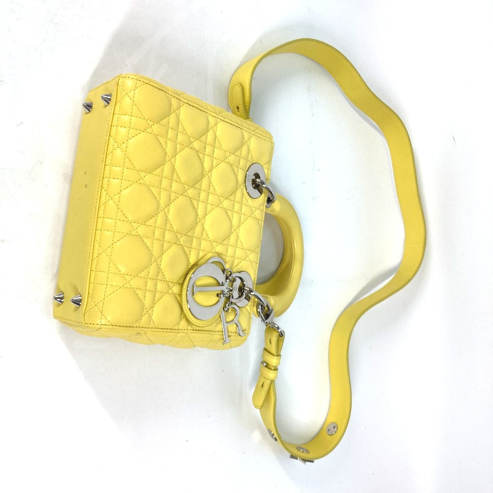 Dior Handbag M0532 Pcal Lambskin Yellow Lady Dior Ladydior My Abc Dior Women Used Authentic