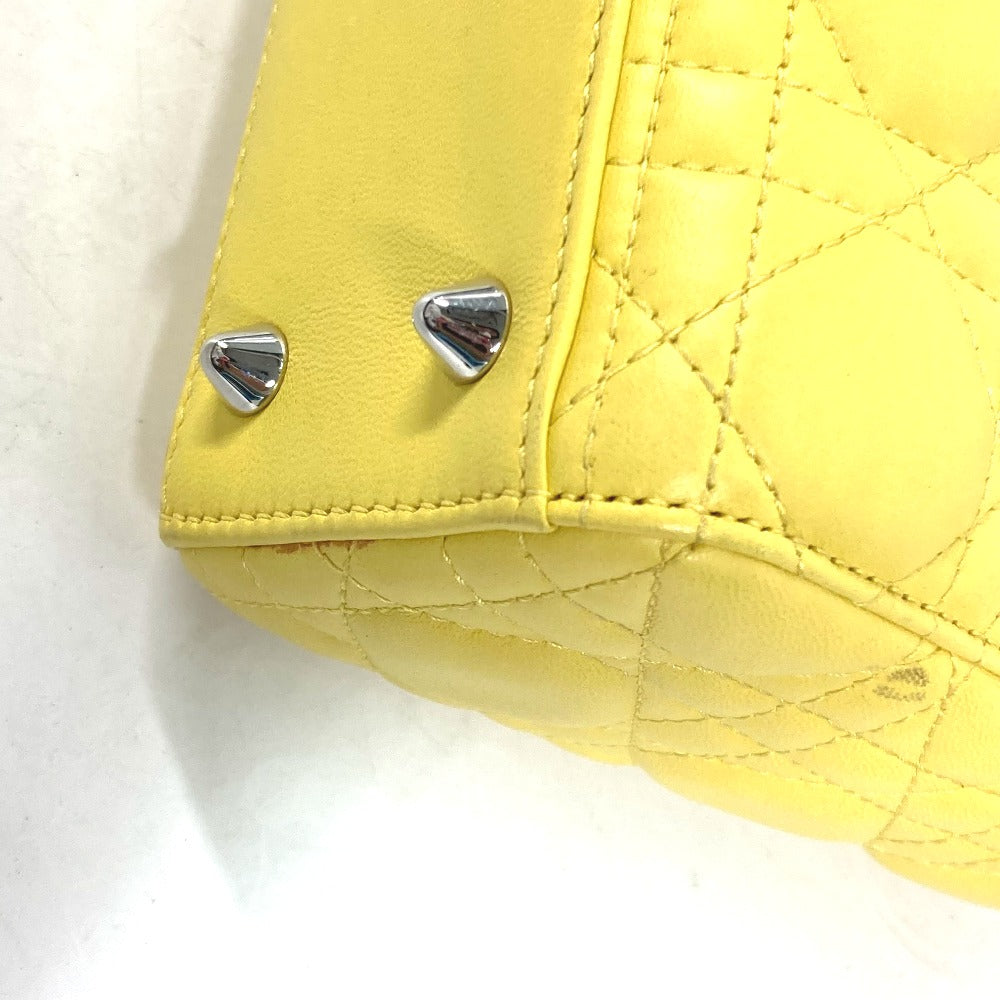 Dior Handbag M0532 Pcal Lambskin Yellow Lady Dior Ladydior My Abc Dior Women Used Authentic