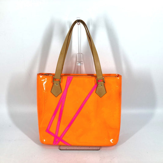 Louis Vuitton Shoulder Bag M91935 Monogram Vernis Canvas Orange Monogram Vernis Fluo Houston Women Used Authentic