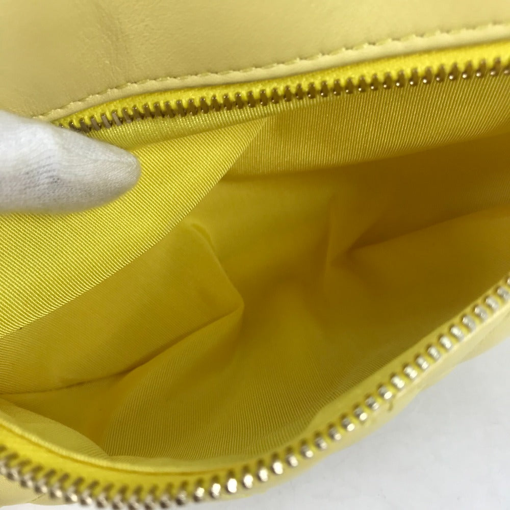 Chanel Sling Bag A57832 Lambskin Yellow Chain Belt Bag Waist Pouch Cc Coco Mark Women Used Authentic