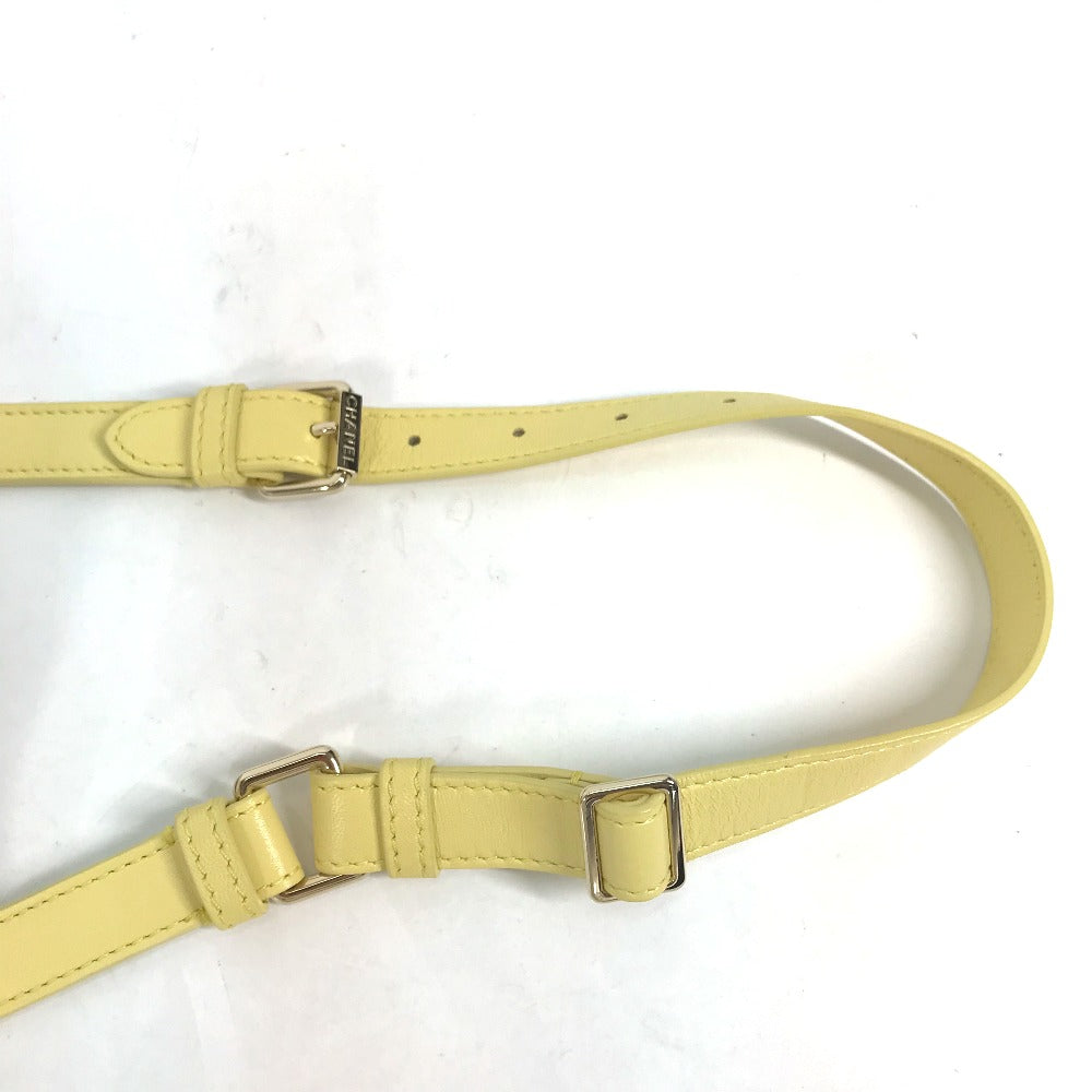 Chanel Sling Bag A57832 Lambskin Yellow Chain Belt Bag Waist Pouch Cc Coco Mark Women Used Authentic