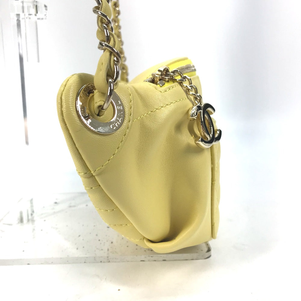 Chanel Sling Bag A57832 Lambskin Yellow Chain Belt Bag Waist Pouch Cc Coco Mark Women Used Authentic