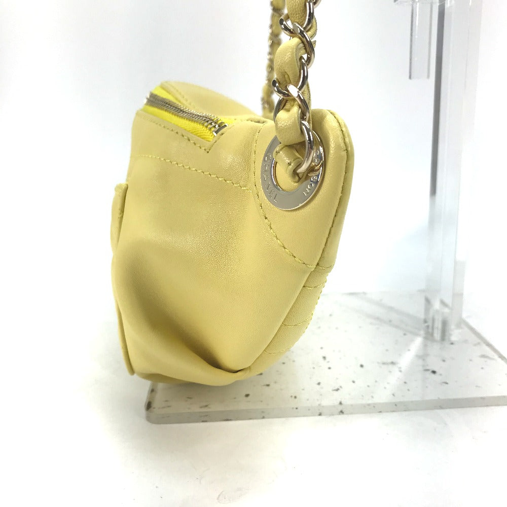 Chanel Sling Bag A57832 Lambskin Yellow Chain Belt Bag Waist Pouch Cc Coco Mark Women Used Authentic