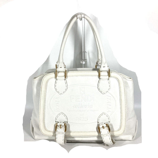 Fendi Shoulder Bag 8 Bn167 Roman Leather White Horse Selleria Logo Women Used Authentic