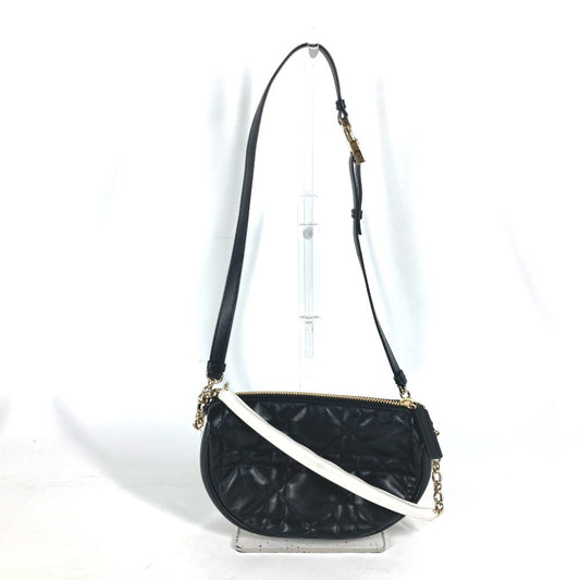 Dior Shoulder Bag M7200 Onoa Leather Black Canage Vibe Hobo Bag Small Women Used Authentic