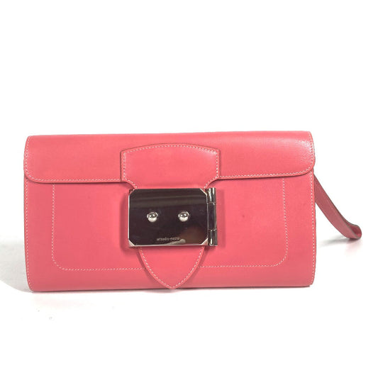 Hermes Clutch Bag Vota De Lacto Pink Sac Clutch Good Lock Women Used Authentic