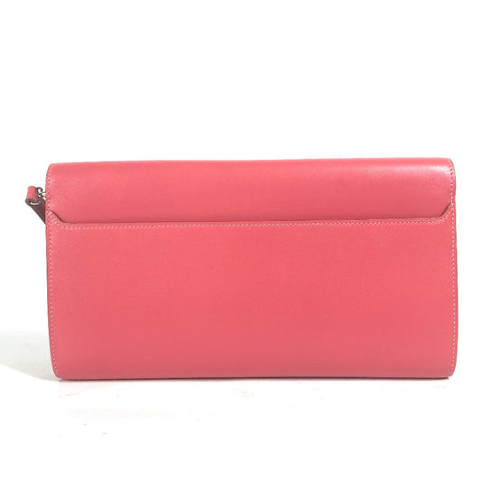 Hermes Clutch Bag Vota De Lacto Pink Sac Clutch Good Lock Women Used Authentic