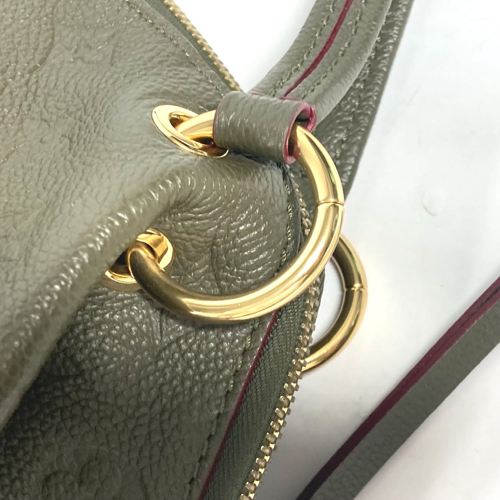 Louis Vuitton Shoulder Bag M43669 Monogram Ann Platt Leather Khaki Monogram Ann Platt Ponty Pm Women Used Authentic