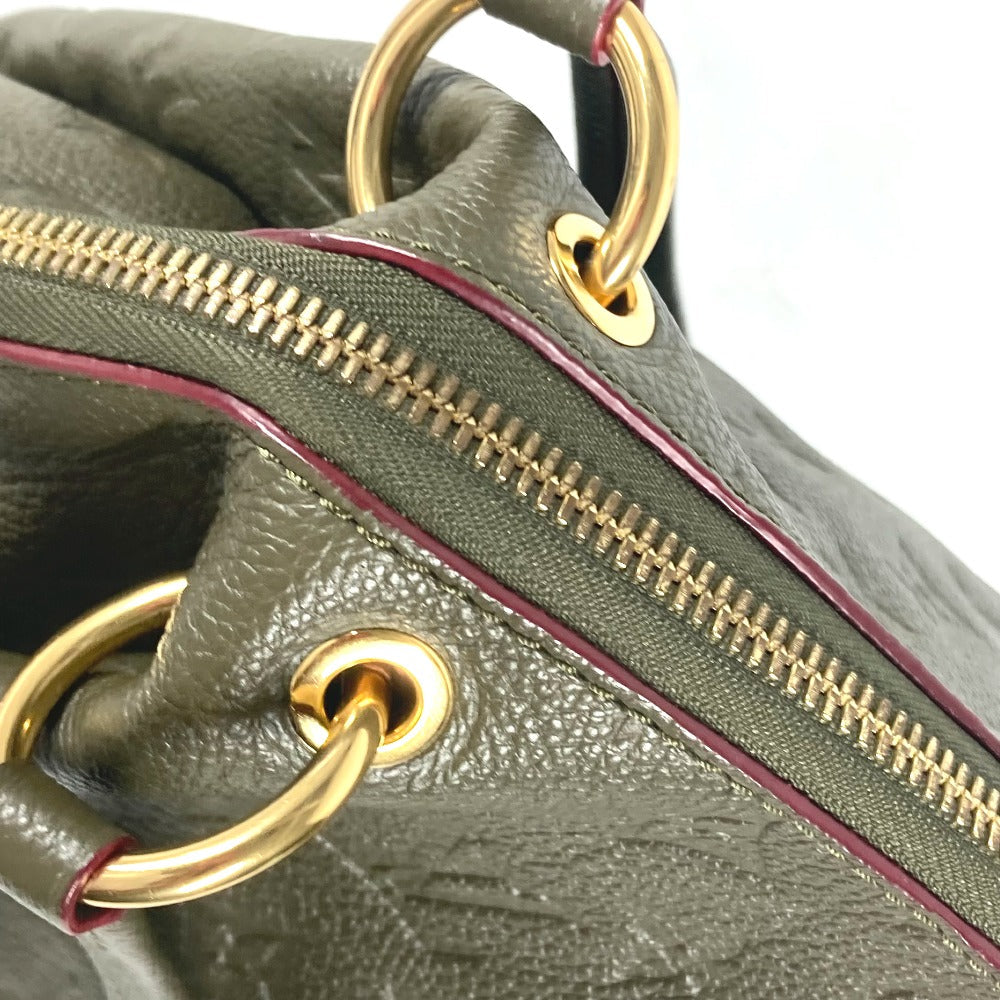 Louis Vuitton Shoulder Bag M43669 Monogram Ann Platt Leather Khaki Monogram Ann Platt Ponty Pm Women Used Authentic