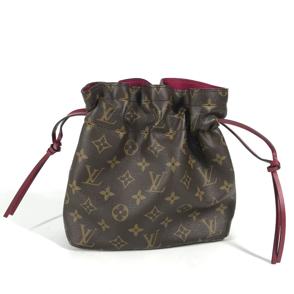 Louis Vuitton Pouch M43445 Monogram Canvas Brown Monogram Drawstring Bag Posh Noe Women Used Authentic