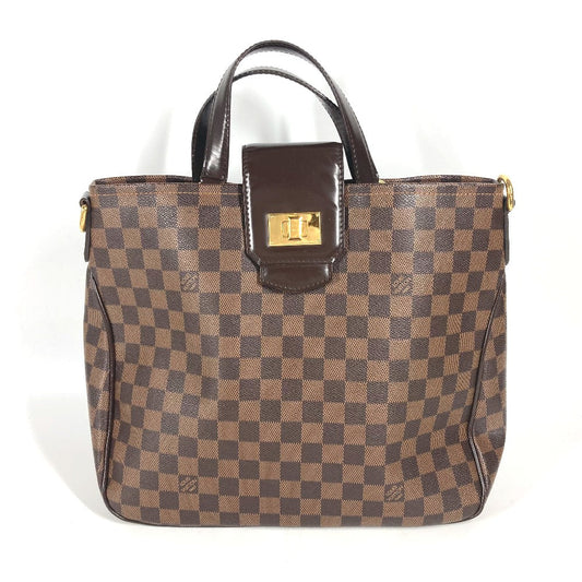 Louis Vuitton Tote Bag N41177 Damier Canvas Brown Damier Hippopotamus Roseberry Women Used Authentic