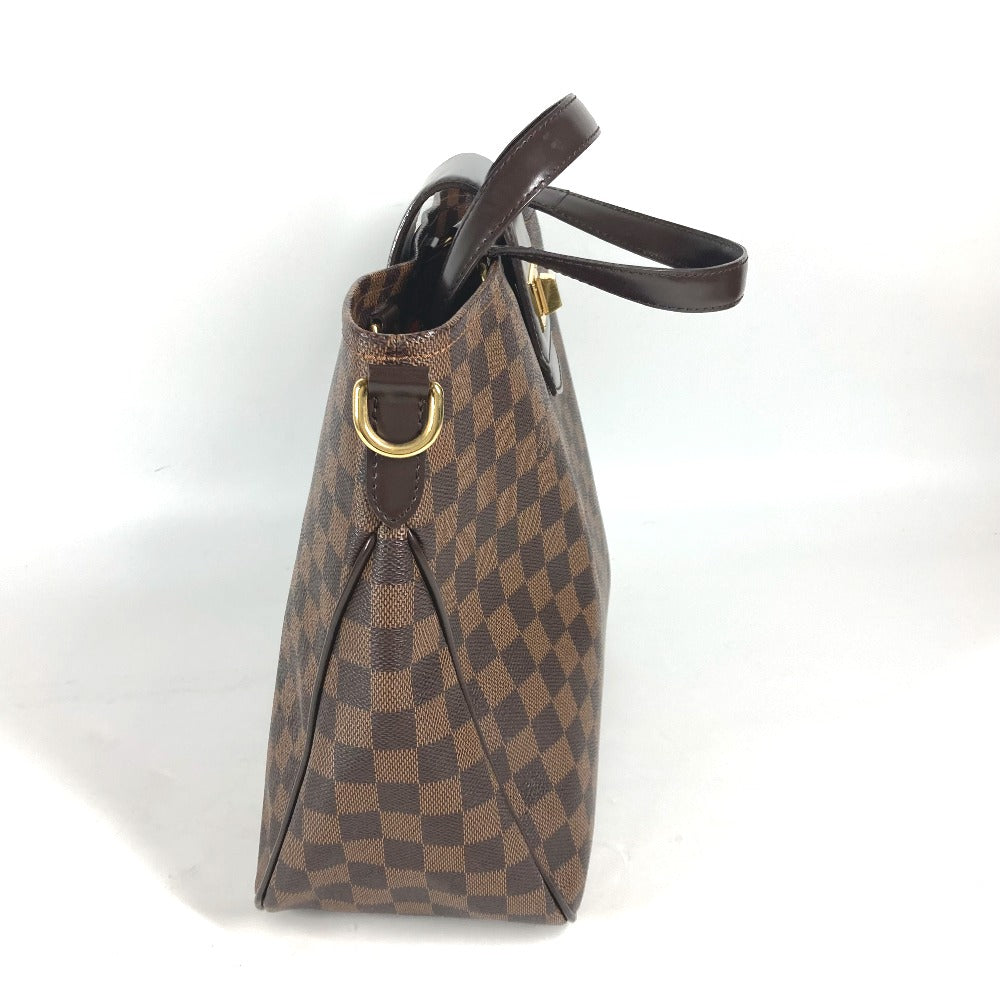 Louis Vuitton Tote Bag N41177 Damier Canvas Brown Damier Hippopotamus Roseberry Women Used Authentic