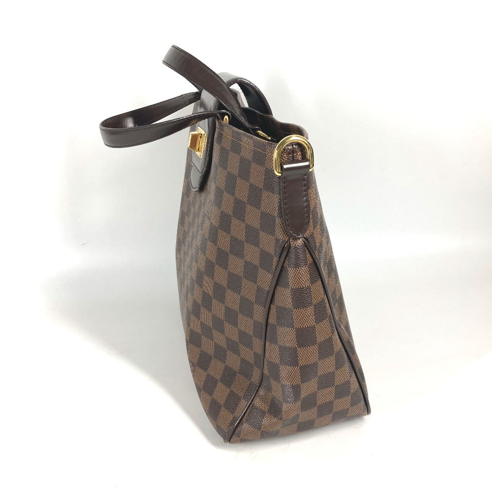 Louis Vuitton Tote Bag N41177 Damier Canvas Brown Damier Hippopotamus Roseberry Women Used Authentic