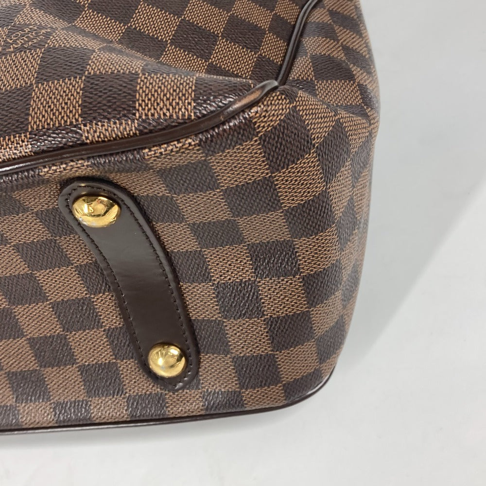 Louis Vuitton Tote Bag N41177 Damier Canvas Brown Damier Hippopotamus Roseberry Women Used Authentic