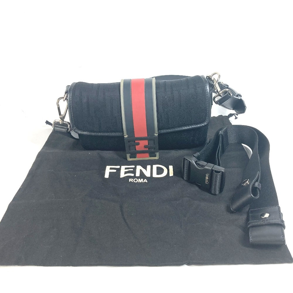 Fendi Shoulder Bag 7 Va472 Mesh, Leather, Rubber Black Mesh Mamma Bucket Mens Used Authentic