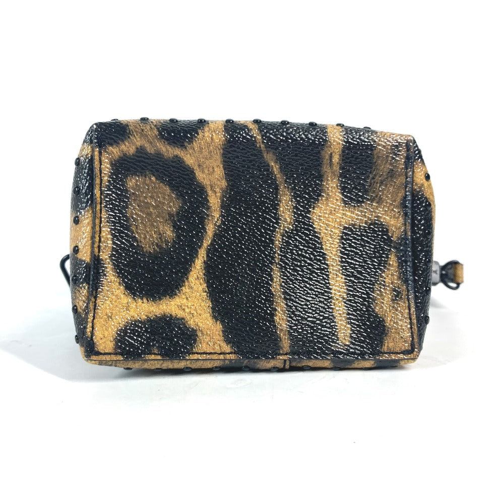 Louis Vuitton Vanity Bag M43001 Canvas Brown Monogram Reverse Leopard Camera Box Women Used Authentic