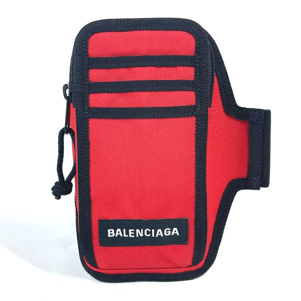 Balenciaga Pouch 6559472 Nylon Red Explorer Explorer Arm Phone Holder Women Used Authentic