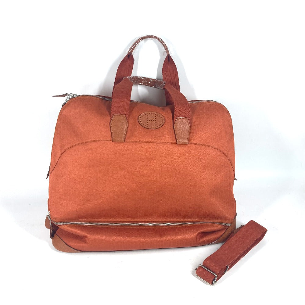 Hermes Boston Duffel Bag Towal Chevron Orange Sports 2 Way Bag Shoulder Bag Sac De Golf 47 Unisex(unisex) Used Authentic