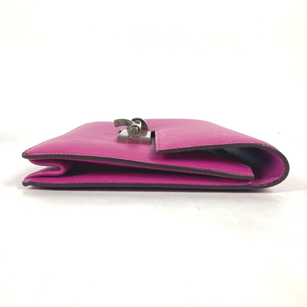 Hermes Clutch Bag Shave Purple Veru Women Used Authentic