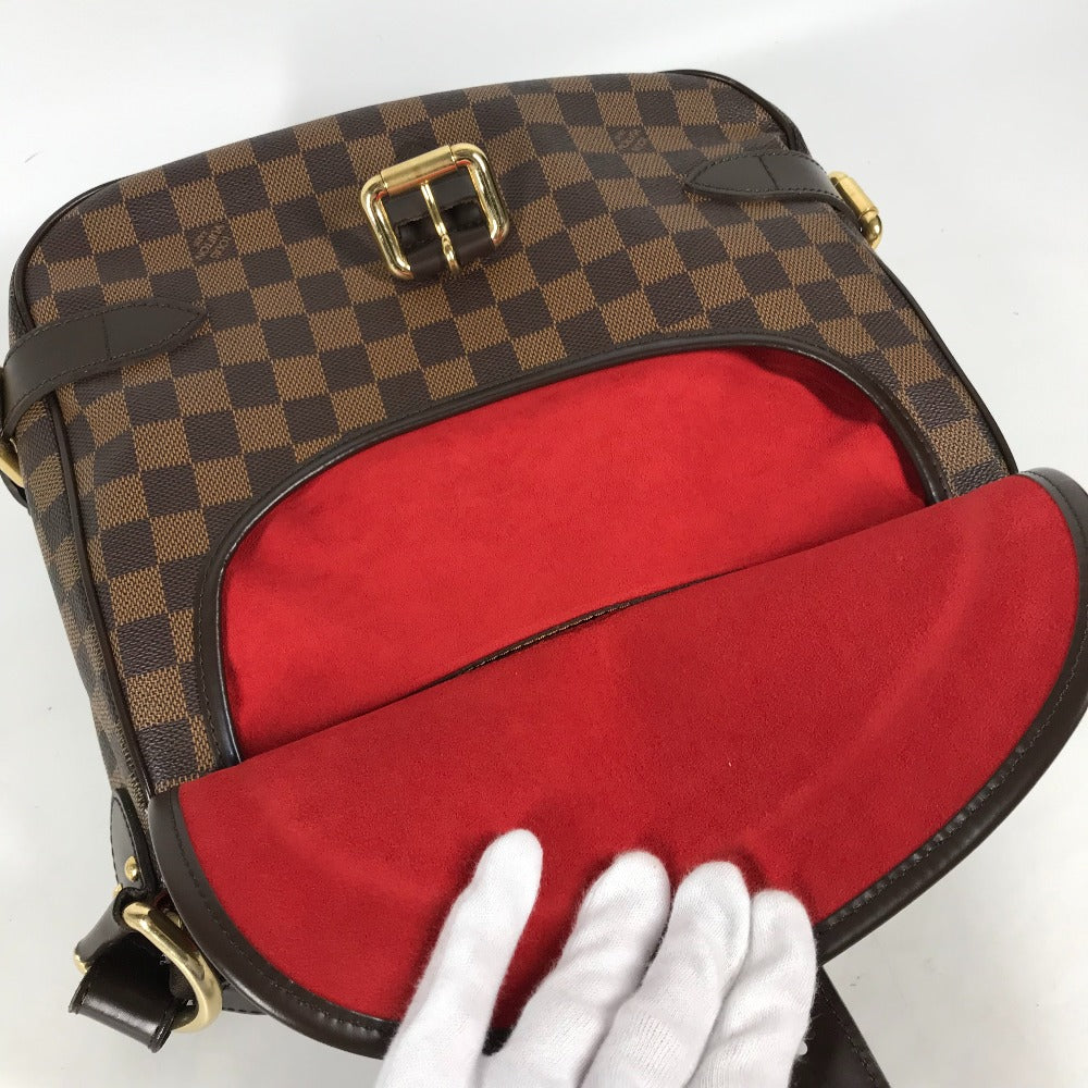 Louis Vuitton Shoulder Bag N51200 Damier Canvas Brown Damier Highbury Women Used Authentic