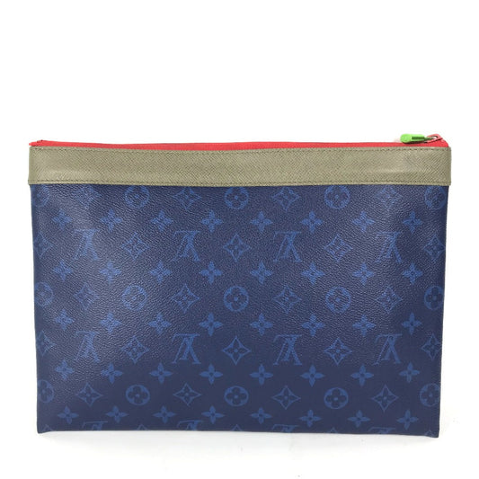 Louis Vuitton Clutch Bag M63047 Monogram Canvas Blue Monogram Pacific Pochette Apollo Unisex(unisex) Used Authentic