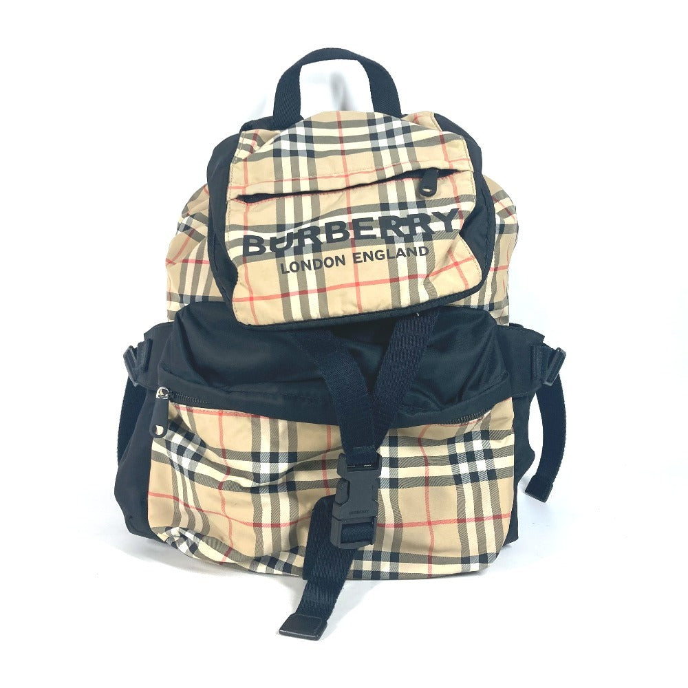 Burberry Backpack 8010372 Nylon Beige Logo Check Unisex(unisex) Used Authentic