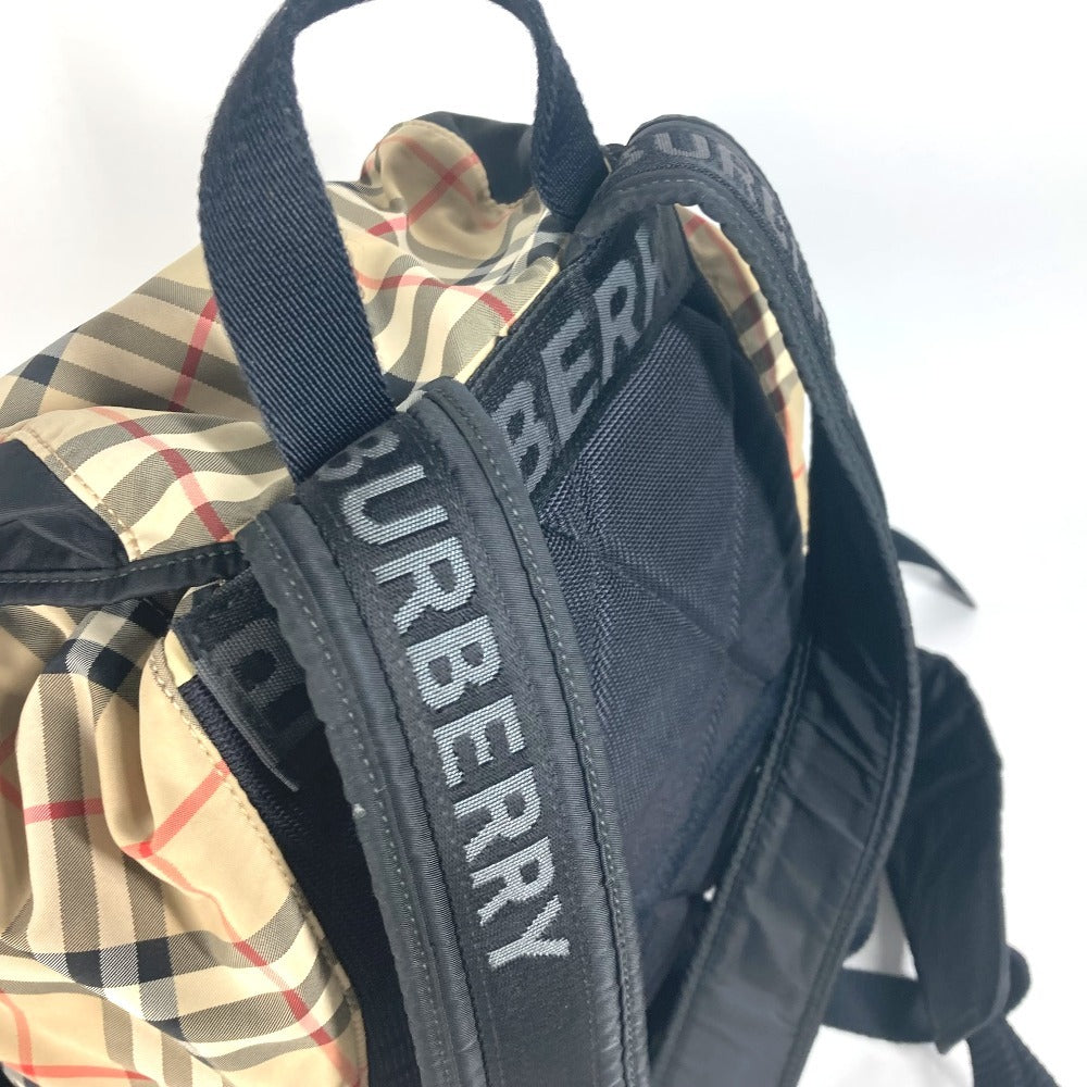 Burberry Backpack 8010372 Nylon Beige Logo Check Unisex(unisex) Used Authentic