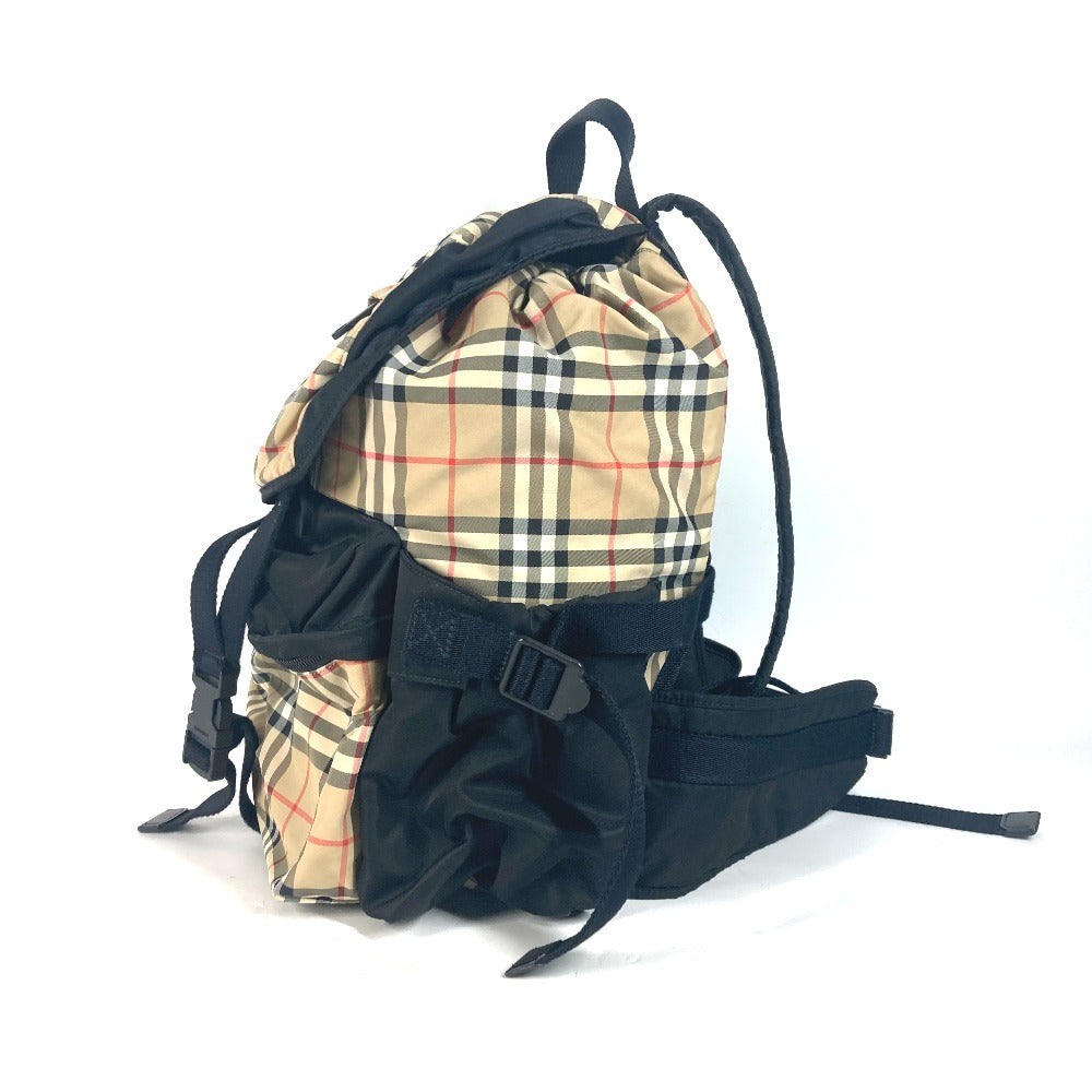 Burberry Backpack 8010372 Nylon Beige Logo Check Unisex(unisex) Used Authentic