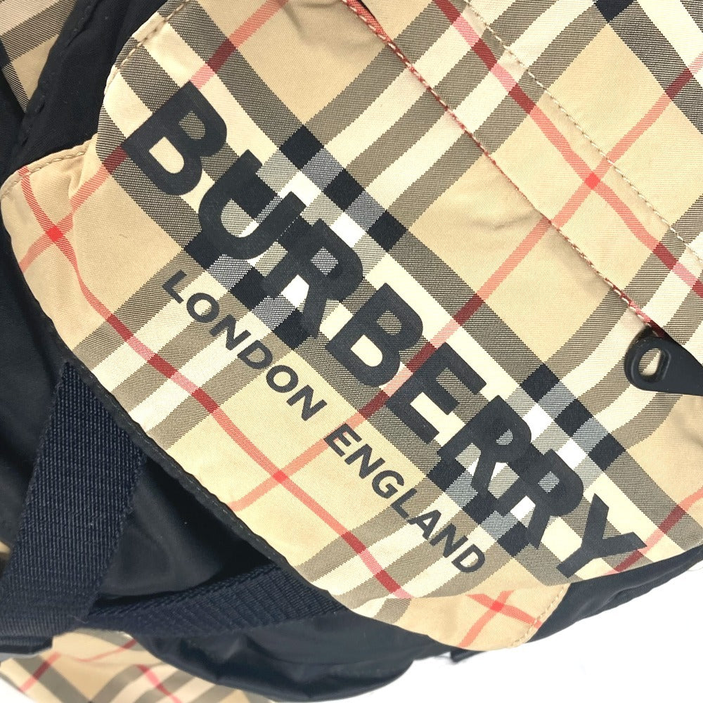 Burberry Backpack 8010372 Nylon Beige Logo Check Unisex(unisex) Used Authentic