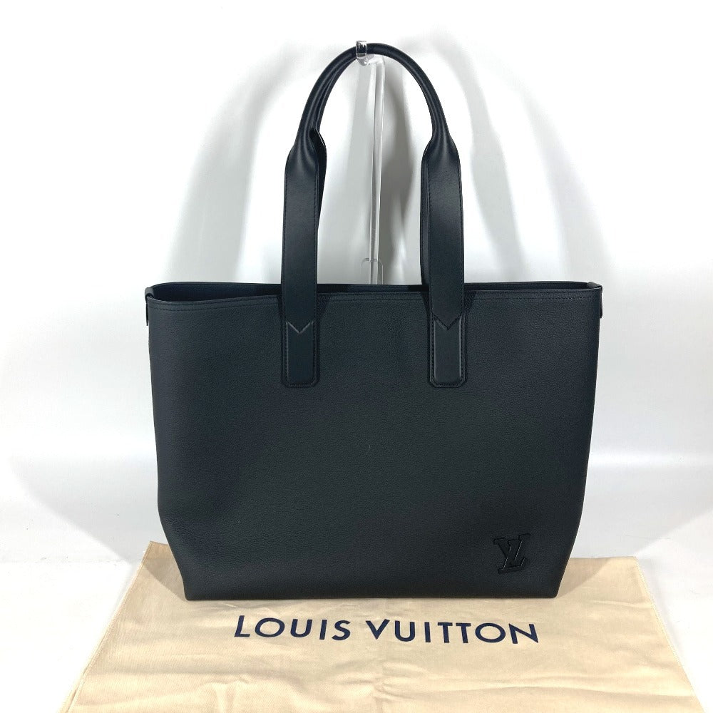 Louis Vuitton Tote Bag M24771 Taurillon Clemence Leather Black Aerogram Pilot Tote