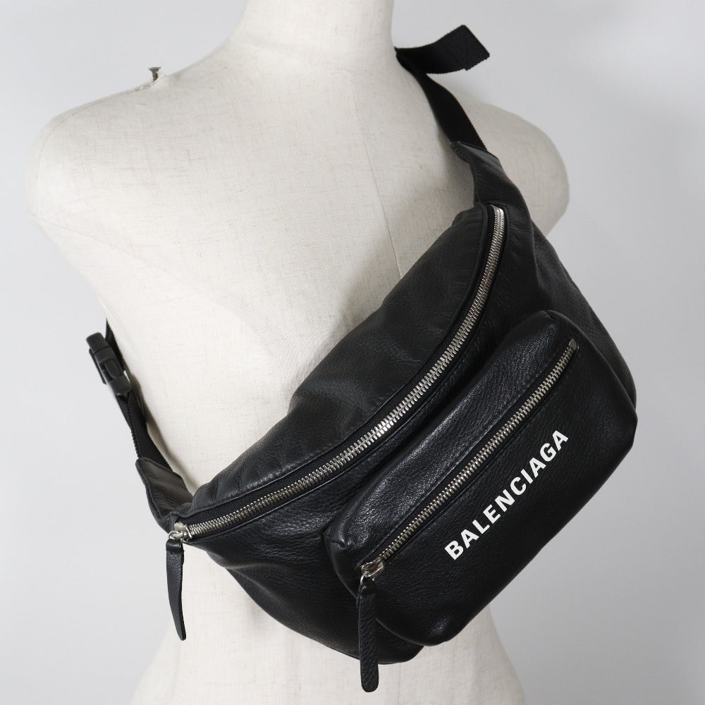 Balenciaga Waist Bag 529765 Dlq4 N 1000 Leather Black Every Day Unisex(unisex) Used Authentic