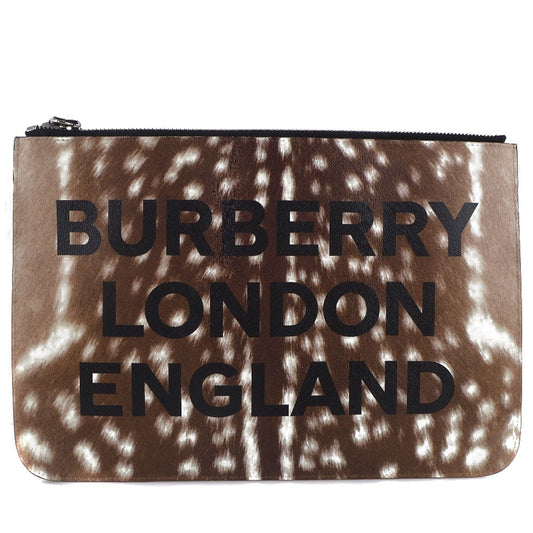 Burberry Clutch Bag 8015103 Cowhide Brown Business Bag London England Women Used Authentic