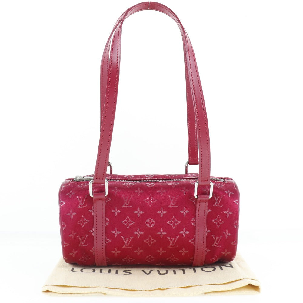 Louis Vuitton Handbag M92353 Monogram Satin Red Little Papillon Women Used Authentic