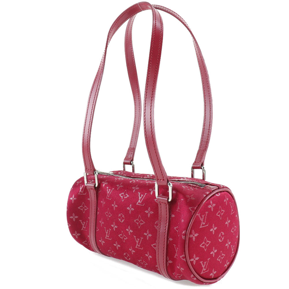 Louis Vuitton Handbag M92353 Monogram Satin Red Little Papillon Women Used Authentic