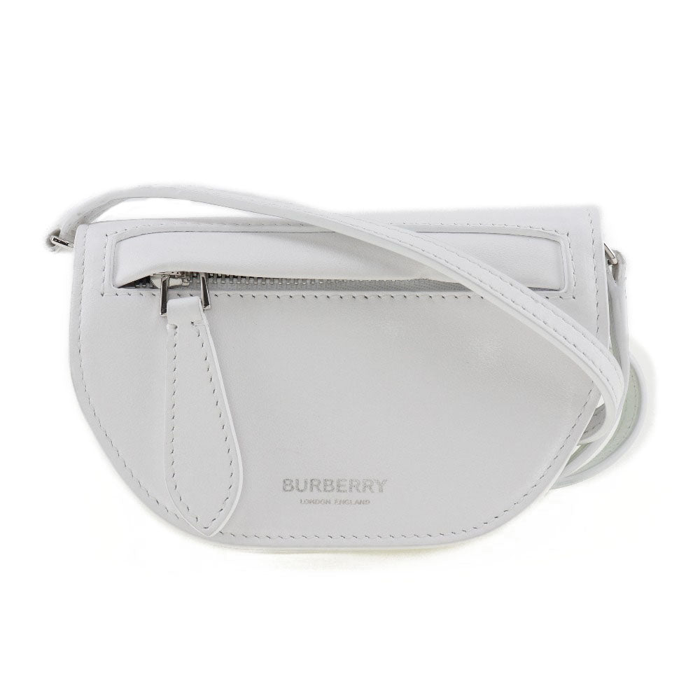 Burberry Shoulder Bag Leather White Olympia Mini Shoulder Women Used Authentic