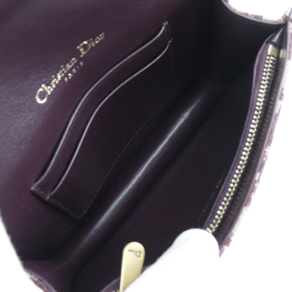 Christian Dior Waist Bag Canvas Bordeaux 2 Way Clutch Trotter Saddle Women Used Authentic